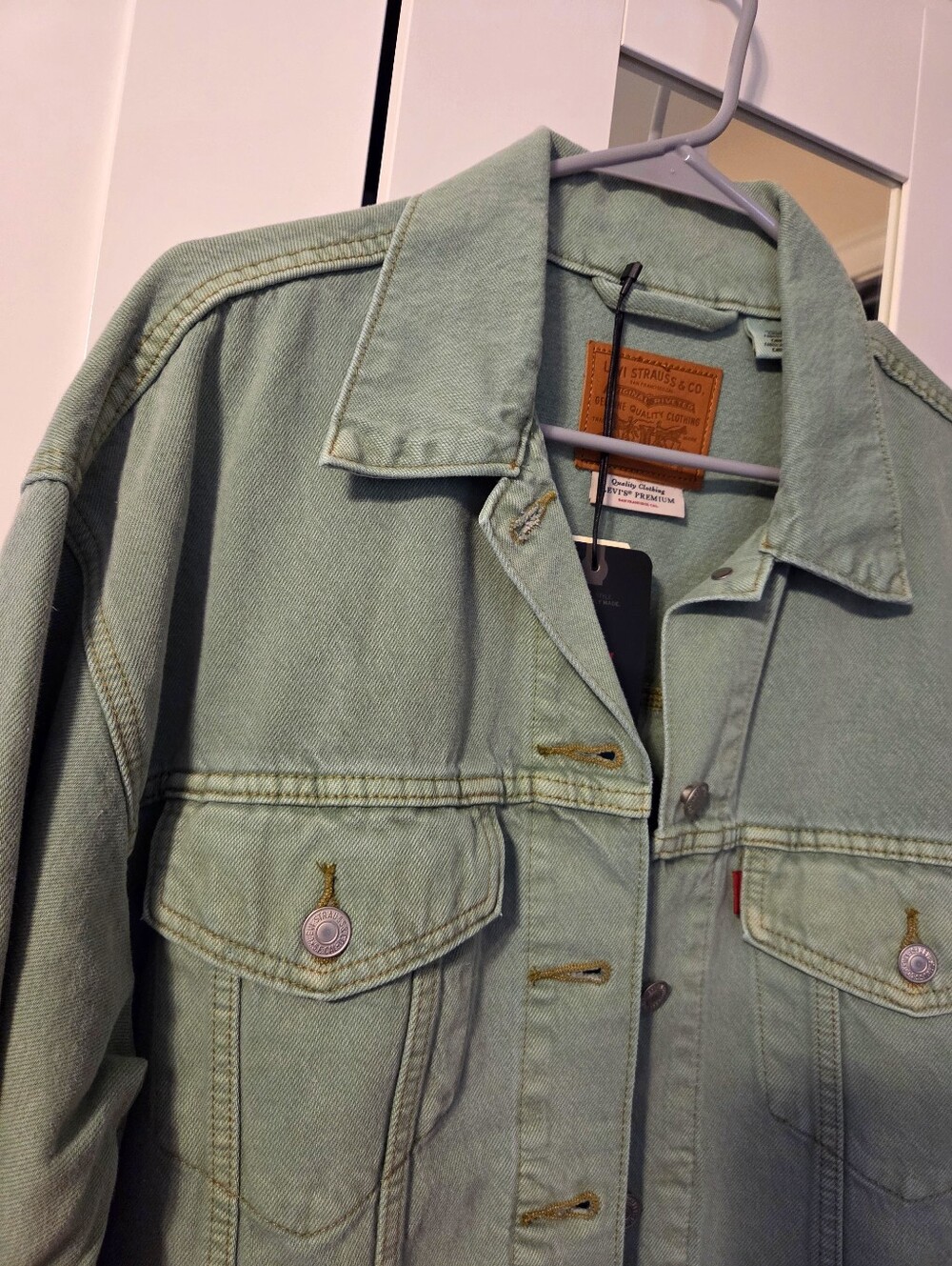 Levi's Women's Mint Green Premium Denim Jacket M NWT
